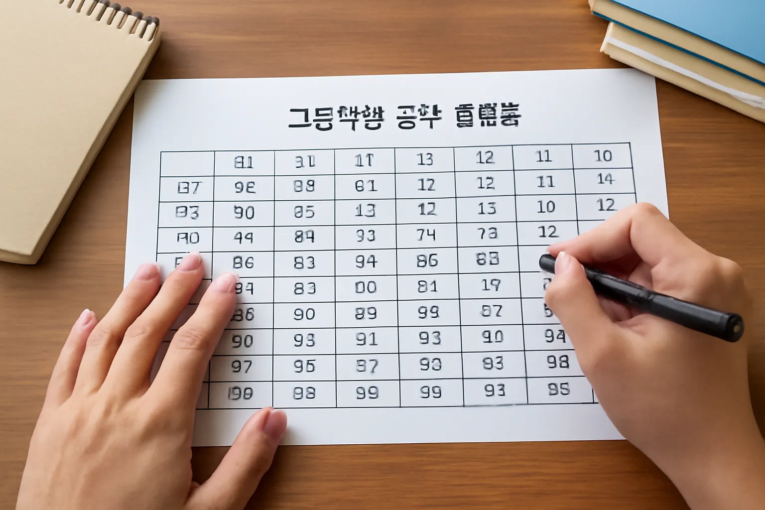고등학생공부계획표